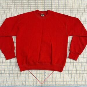 Vintage 90s Blank Red Fruit Of The Loom‎ Best Sweatshirt Size Medium Made In USA